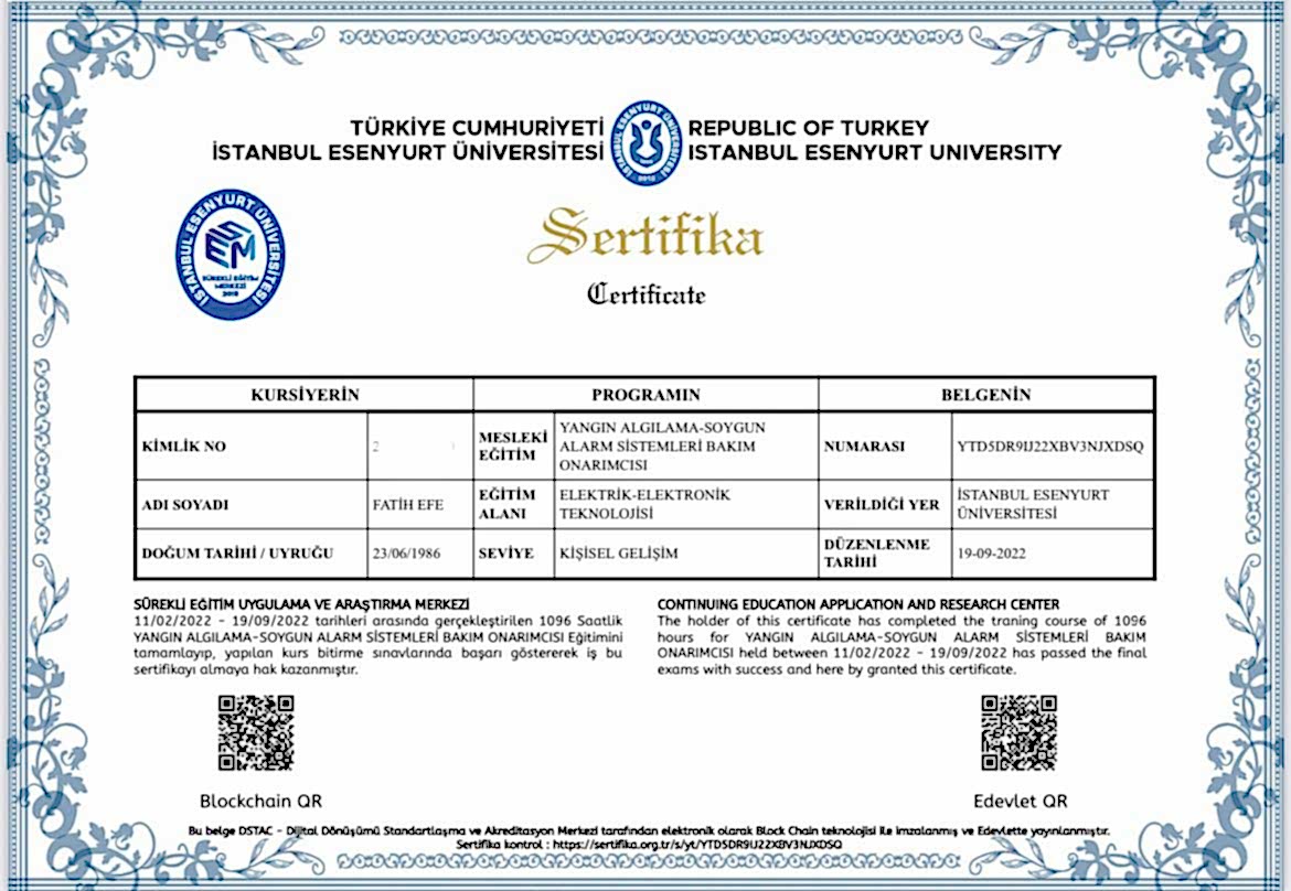 Secure Bilgisayar Sertifikalar